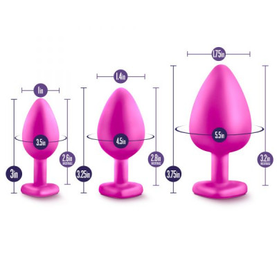 Набор анальных пробок LUXE BLING PLUGS TRAINING KIT PINK Набор анальных пробок LUXE BLING PLUGS TRAINING KIT PINK