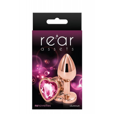Анальная пробка REAR ASSETS ROSE GOLD HEART PINK, S Анальная пробка REAR ASSETS ROSE GOLD HEART PINK, S