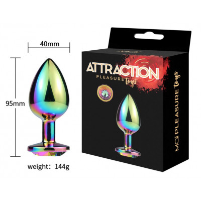 Металева анальна пробка MAI Attraction Toys №74 RAINBOW