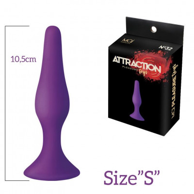 Анальна пробка на присосці MAI Attraction Toys №32 Purple, довжина 10,5 см, діаметр 2,5 см Анальна пробка на присосці MAI Attraction Toys №32 Purple, довжина 10,5 см, діаметр 2,5 см