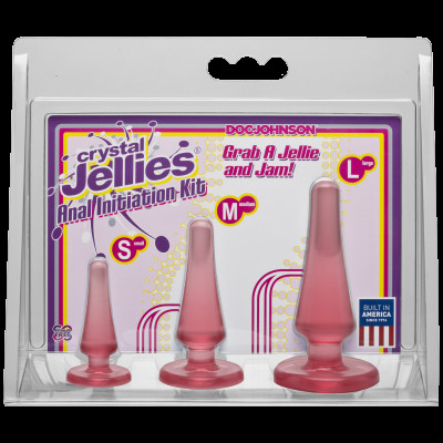 Набір анальних пробок Doc Johnson Crystal Jellies - Pink, макс. діаметр 2см - 3 см - 4 см Набір анальних пробок Doc Johnson Crystal Jellies - Pink, макс. діаметр 2см - 3 см - 4 см