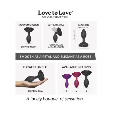 Силіконова анальна пробка Love To Love OPEN ROSES L SIZE - BLACK ONYX Силіконова анальна пробка Love To Love OPEN ROSES L SIZE - BLACK ONYX