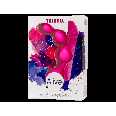 Анальні кульки Alive Triball Pink, силікон макс. діаметр 2 см Анальні кульки Alive Triball Pink, силікон макс. діаметр 2 см