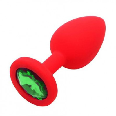 Анальная пробка Red Silicone Green, M