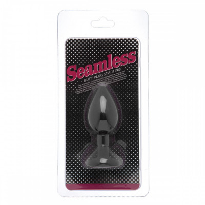 Анальная пробка Loveshop Black Silicone Herart RED, S