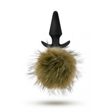 Анальная пробка с помпоном POM PLUGS BROWN