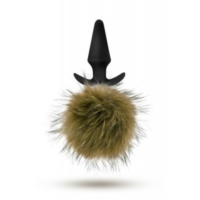 Анальная пробка с помпоном POM PLUGS BROWN