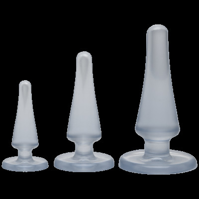 Набір анальних пробок Doc Johnson Crystal Jellies Anal - Clear, макс. діаметр 2см - 3 см - 4 см