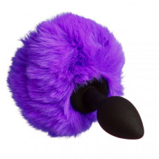 820178 Анальная пробка с помпоном Зайка Silicone, PURPLE S