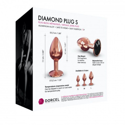 Металлическая анальная пробка с украшением в виде кристалла Dorcel - Diamond Plug S Металлическая анальная пробка с украшением в виде кристалла Dorcel - Diamond Plug S