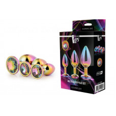 Набор радужных анальных пробок GLEAMING LOVE MULTICOLOUR PLUG SET