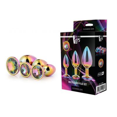Набор радужных анальных пробок GLEAMING LOVE MULTICOLOUR PLUG SET