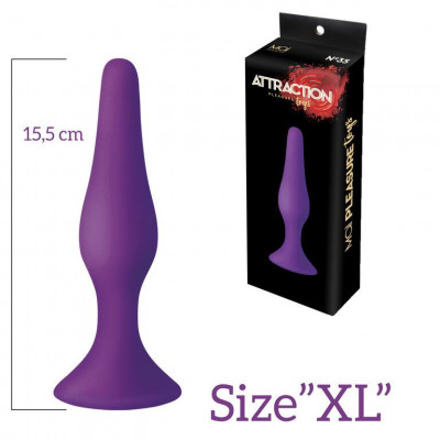 Анальна пробка з присоскою MAI Attraction Toys №35 Purple, довжина 15,5 см, діаметр 3,8см Анальна пробка з присоскою MAI Attraction Toys №35 Purple, довжина 15,5 см, діаметр 3,8см