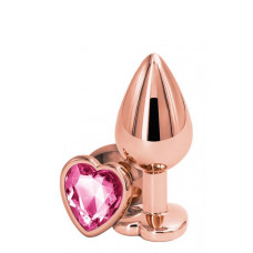 Анальная пробка REAR ASSETS ROSE GOLD HEART PINK, M
