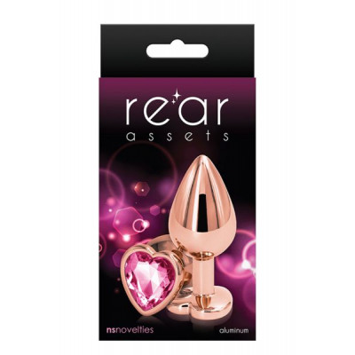 Анальная пробка REAR ASSETS ROSE GOLD HEART PINK, M Анальная пробка REAR ASSETS ROSE GOLD HEART PINK, M