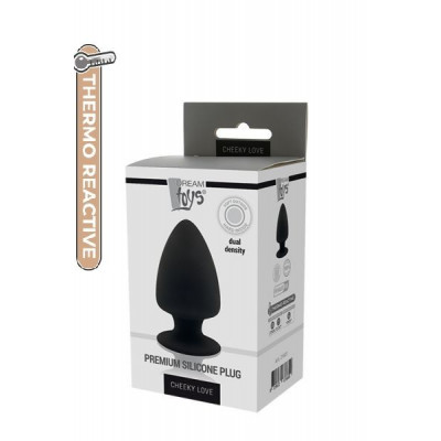 Термоактивная анальная пробка PREMIUM SILICONE PLUG S BLACK