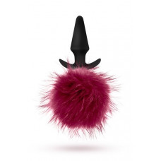 Анальная пробка с помпоном POM PLUGS BURGUNDY