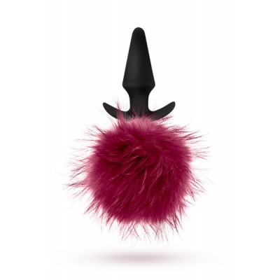 Анальная пробка с помпоном POM PLUGS BURGUNDY