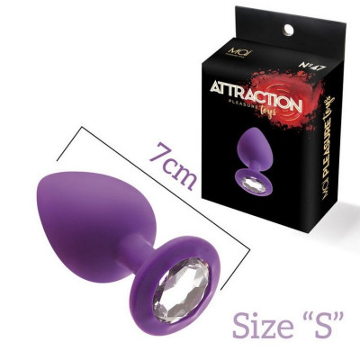 Анальна пробка з кристалом MAI Attraction Toys №47 Purple, довжина 7см, діаметр 2,8 см Анальна пробка з кристалом MAI Attraction Toys №47 Purple, довжина 7см, діаметр 2,8 см