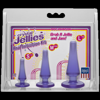 Набір анальних пробок Doc Johnson Crystal Jellies Anal - Purple, макс. діаметр 2см - 3 см - 4 см Набір анальних пробок Doc Johnson Crystal Jellies Anal - Purple, макс. діаметр 2см - 3 см - 4 см