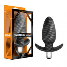 Анальная пробка с вибрацией 3 в 1 BLUSH SPARK THROTTLE AV-01 CARBON FIBER
