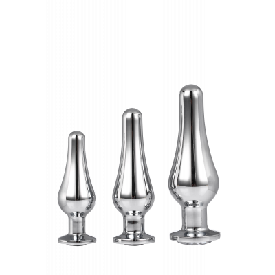 DT21874 Набор анальных пробок конической формы Dream Toys GLEAMING LOVE PLEASURE SET SILVER DT21874 Набор анальных пробок конической формы Dream Toys GLEAMING LOVE PLEASURE SET SILVER