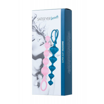 Набор анальных бус Satisfyer Beads Colored, силикон , макс. диаметр 3,3см и 3,5см Набор анальных бус Satisfyer Beads Colored, силикон , макс. диаметр 3,3см и 3,5см