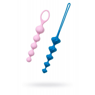 Набор анальных бус Satisfyer Beads Colored, силикон , макс. диаметр 3,3см и 3,5см Набор анальных бус Satisfyer Beads Colored, силикон , макс. диаметр 3,3см и 3,5см