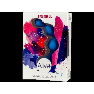 Анальні кульки Alive Triball Blue, силікон, макс. діаметр 2 см Анальні кульки Alive Triball Blue, силікон, макс. діаметр 2 см