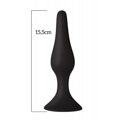 Анальна пробка з присоскою MAI Attraction Toys №35 Black, довжина 15,5 см, діаметр 3,8см Анальна пробка з присоскою MAI Attraction Toys №35 Black, довжина 15,5 см, діаметр 3,8см