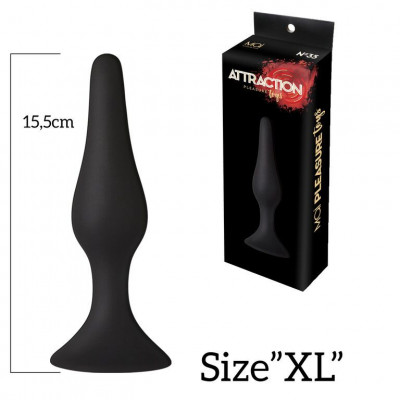 Анальна пробка з присоскою MAI Attraction Toys №35 Black, довжина 15,5 см, діаметр 3,8см Анальна пробка з присоскою MAI Attraction Toys №35 Black, довжина 15,5 см, діаметр 3,8см