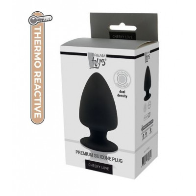 Термоактивная анальная пробка PREMIUM SILICONE PLUG M BLACK