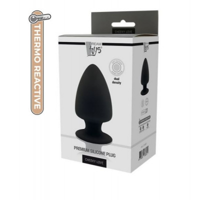 Термоактивная анальная пробка PREMIUM SILICONE PLUG L BLACK