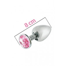 Анальная пробка MAI METAL PLUG WITH STONE, M SILVER