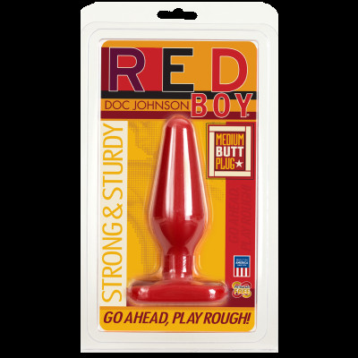 Анальна пробка Doc Johnson Red Boy - Medium 5.5 Inch, макс. діаметр 4 см Анальна пробка Doc Johnson Red Boy - Medium 5.5 Inch, макс. діаметр 4 см