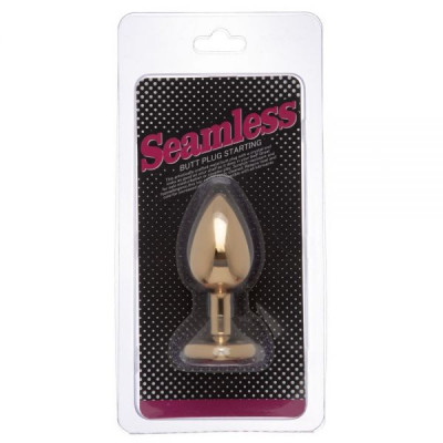 Анальная пробка Gold Metal Heart Pink, S Анальная пробка Gold Metal Heart Pink, S