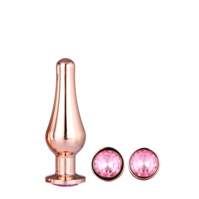 DT21875 Набор анальных пробок конической формы Dream Toys GLEAMING LOVE PLEASURE SET ROSE GOLD