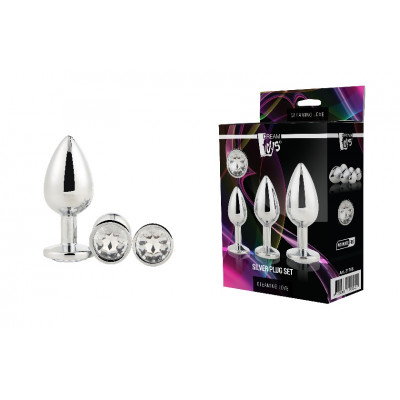 Набор анальных пробок Dream Toys GLEAMING LOVE SILVER PLUG SET