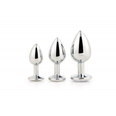 Набор анальных пробок Dream Toys GLEAMING LOVE SILVER PLUG SET Набор анальных пробок Dream Toys GLEAMING LOVE SILVER PLUG SET