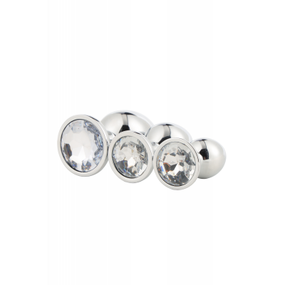 Набор анальных пробок Dream Toys GLEAMING LOVE SILVER PLUG SET Набор анальных пробок Dream Toys GLEAMING LOVE SILVER PLUG SET
