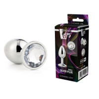 DT21786 Анальная пробка с камнем GLEAMING LOVE SILVER PLUG MEDIUM