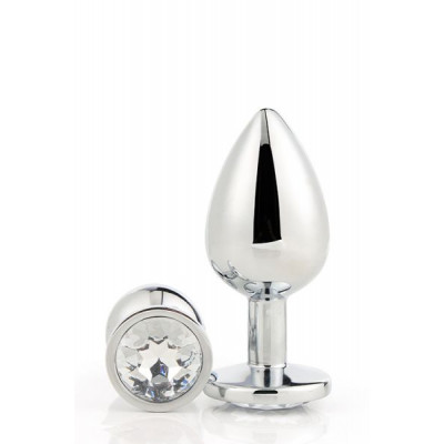 DT21786 Анальная пробка с камнем GLEAMING LOVE SILVER PLUG MEDIUM DT21786 Анальная пробка с камнем GLEAMING LOVE SILVER PLUG MEDIUM