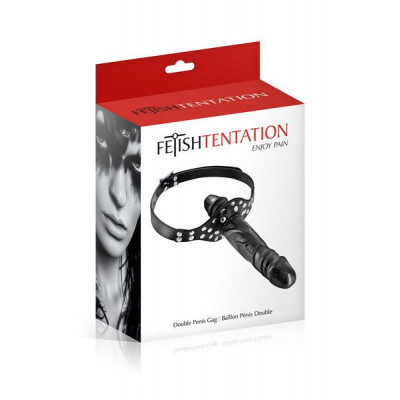 Кляп з подвійним фалоімітатором Fetish Tentation Double Penis Gag Кляп з подвійним фалоімітатором Fetish Tentation Double Penis Gag