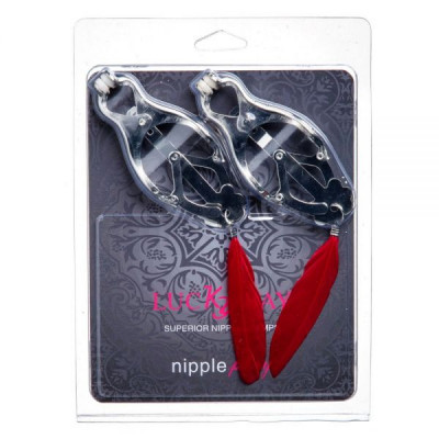 Зажимы на соски Nipple play кабалы перышки Red Зажимы на соски Nipple play кабалы перышки Red