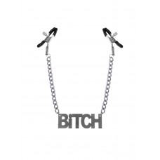 Затискачі для сосків Bitch, Feral Feelings - Nipple clamps Bitch, срібло/чорний