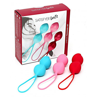 Вагинальные шарики Satisfyer V Balls (3 пары), диаметр 3,4см, вес 79-114-150гр, монолитные Вагинальные шарики Satisfyer V Balls (3 пары), диаметр 3,4см, вес 79-114-150гр, монолитные