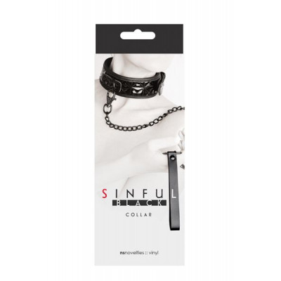 Ошейник с поводком SINFUL BLACK COLLAR