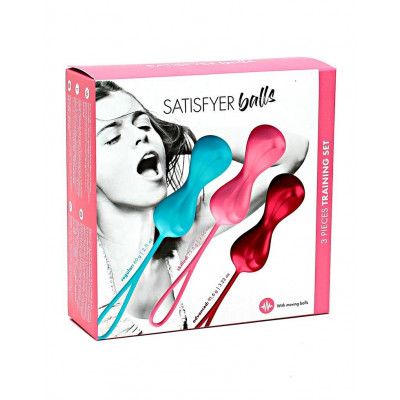 Вагинальные шарики Satisfyer Power Balls (3 пары), диаметр 3,4см, вес 60-76-92гр, с шариком внутри Вагинальные шарики Satisfyer Power Balls (3 пары), диаметр 3,4см, вес 60-76-92гр, с шариком внутри