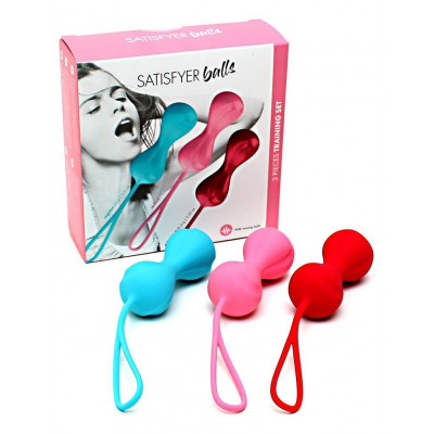 Вагинальные шарики Satisfyer Power Balls (3 пары), диаметр 3,4см, вес 60-76-92гр, с шариком внутри Вагинальные шарики Satisfyer Power Balls (3 пары), диаметр 3,4см, вес 60-76-92гр, с шариком внутри