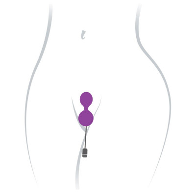 Вагінальні кульки з вібрацією Adrien Lastic Kegel Vibe Purple, діаметр 3,7 см Вагінальні кульки з вібрацією Adrien Lastic Kegel Vibe Purple, діаметр 3,7 см
